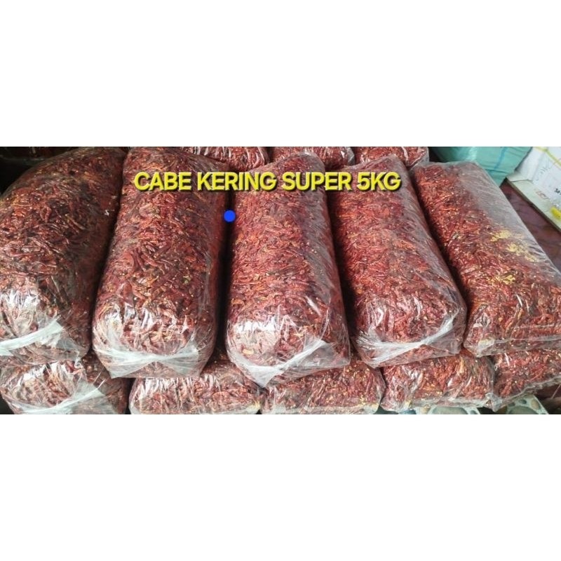 

Cabe kering teja / Cabe japlak super merah,bersih tanpa tangkai 5kg -5000 gram