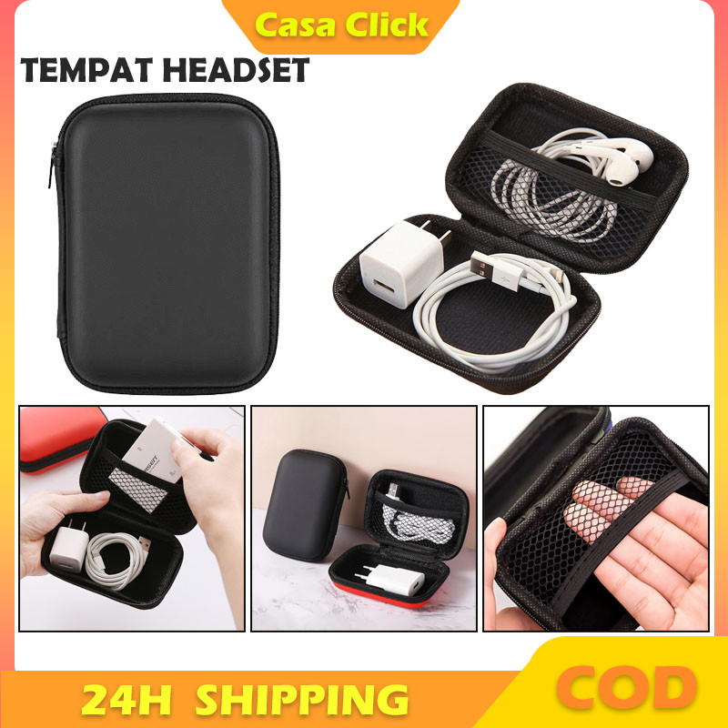 Dompet Penyimpanan Kabel Charger Headset Multifungsi/Kabel Headset Bluetooth Kotak Penyimpanan