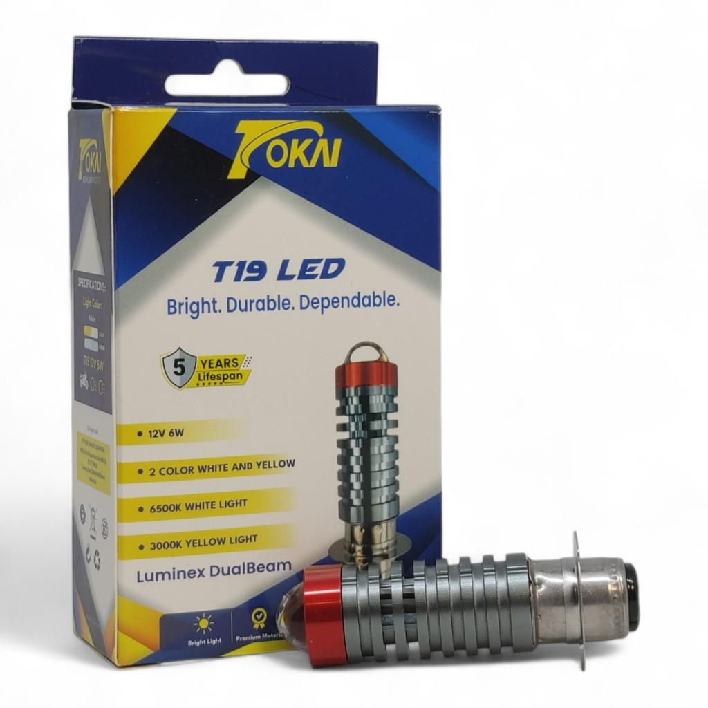 Lampu LED Depan T19 H6 Motor Tokai Cahaya Putih Kuning 12V Terang