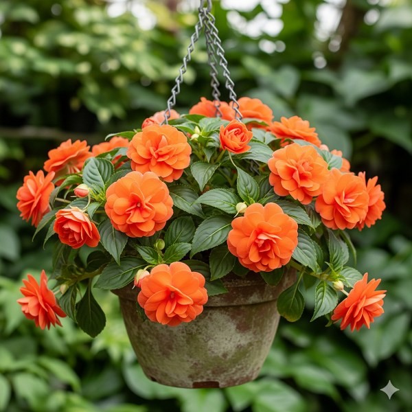 Tanaman Hias Impatines Tanaman pacar air  orange tumpuk - tanaman indoor - tanaman gantung -  ukuran