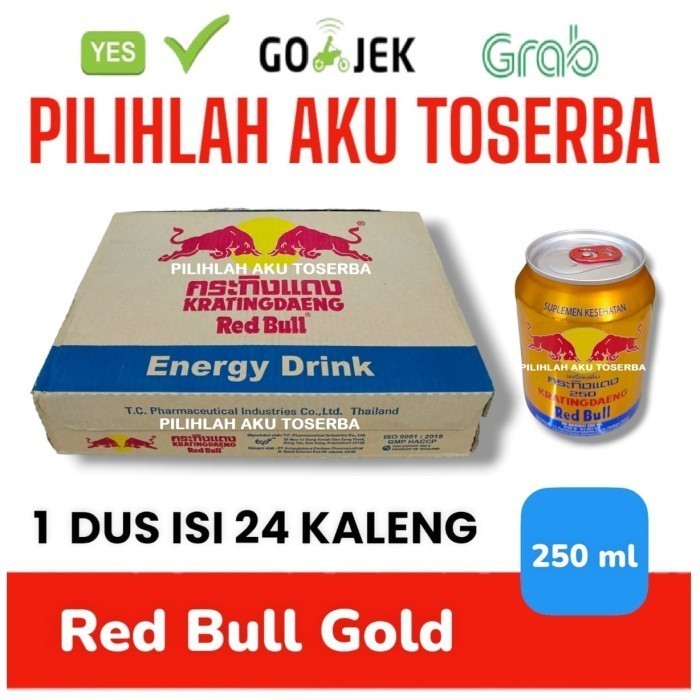 

RED BULL GOLD Energy Drink 250 ml Kratingdaeng KALENG - ( HARGA 1 DUS isi 24 kaleng )