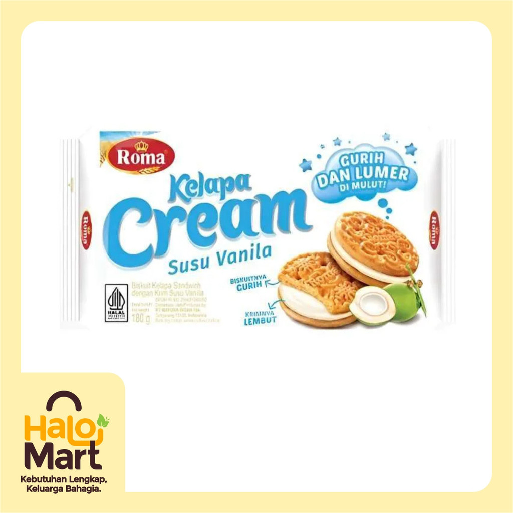 

ROMA KELAPA CREAM SUSU VANILA 174 GR