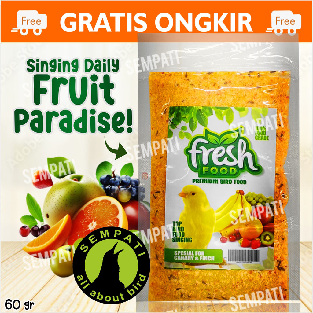 SEMPATI Canary Fresh Food Premium Cede Cd Pakan Burung Kenari Finch Siskin Cede Fresh Buah Buahan Pa