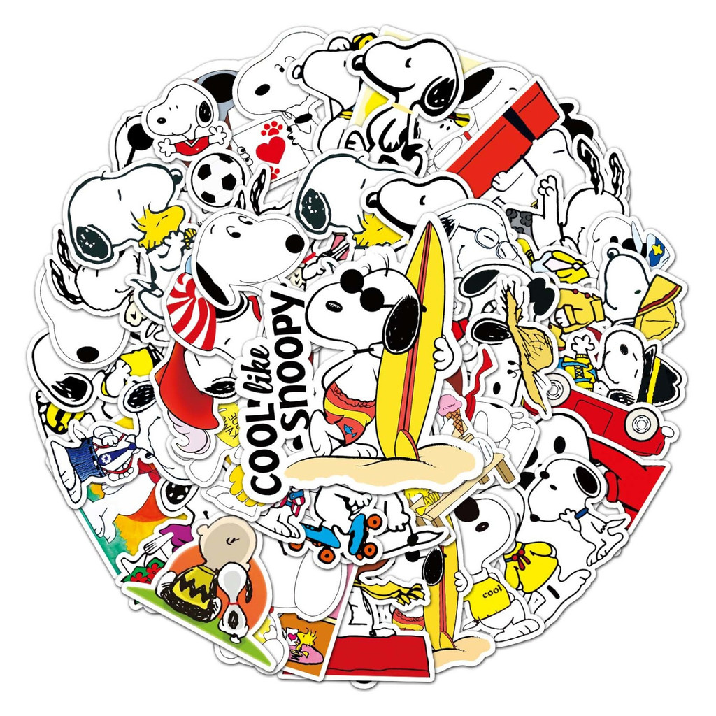 

50pcs Snoopy Cartoon Cute Car Suitcase Scooter Mobile Phone Motorcycle Waterproof DIY Sticker