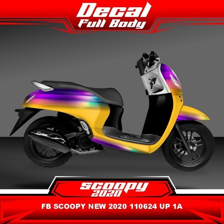 Stiker Sticker Decal Motor HONDA SCOOPY 2020 Ungu Full Body 110624 UP 01