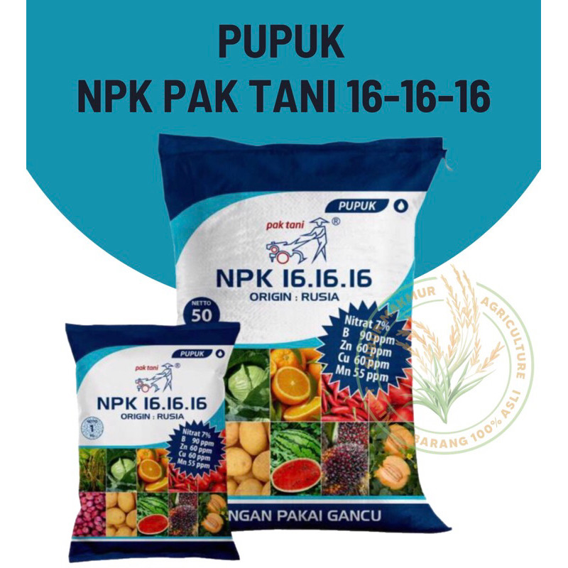Pupuk NPK 161616 Pak Tani 20kg (kemasan pabrik)
