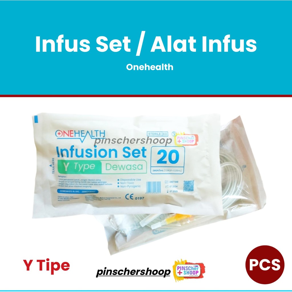 Onehealth Infuset Tipe Y Dewasa Medis Selang Infus Set Y Tipe Sekali Pakai Infusan / Satuan P5