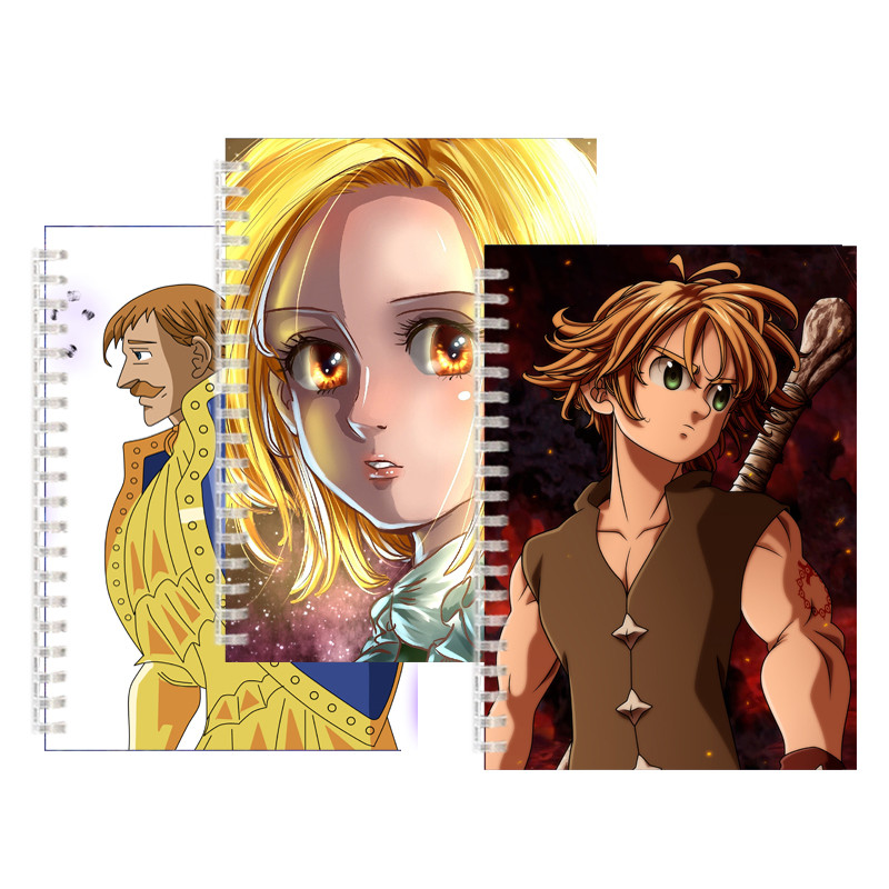 

Seven Deadly Sins Anime Spiral Ring A5 Notebook Agenda Plan COSPLAY Character Escanor King Ban Diane Elizabeth Zeldris Meliodas