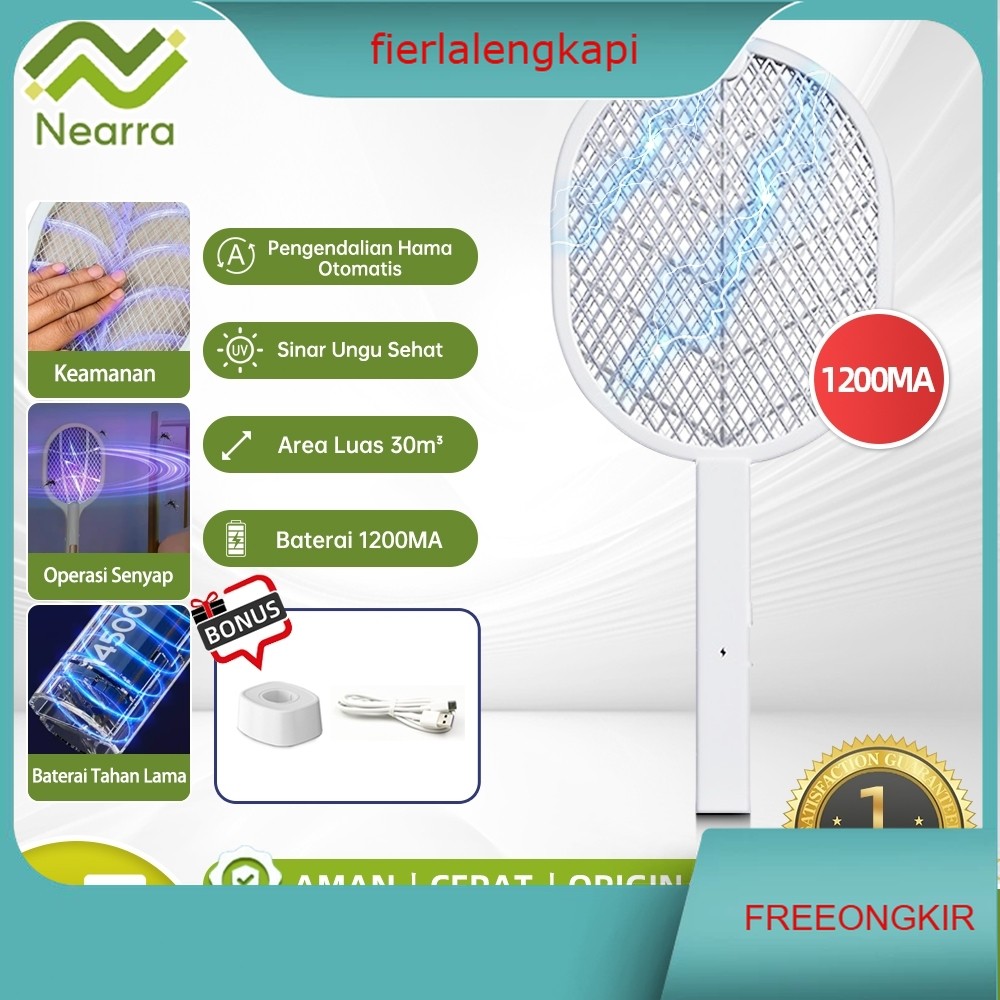 Raket Nyamuk Listrik Standing / Raket Nyamuk Elektrik Cas Ori Tahan Lama Murah Awet Charger Usb 3 in