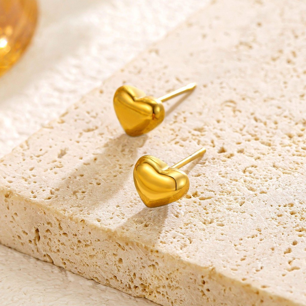 Karmel Titanium - ANT-003 - Anting Tusuk Titanium Wanita Hati Kecil