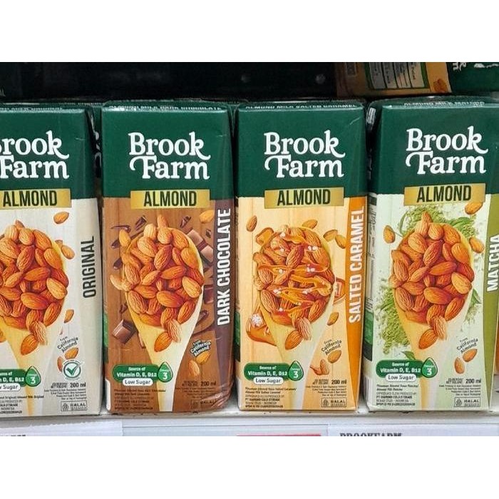 

Brookfarm Almond Milk Low Sugar rasa Original / Dark Chocolate / Matcha/ Salted Caramel 200ml