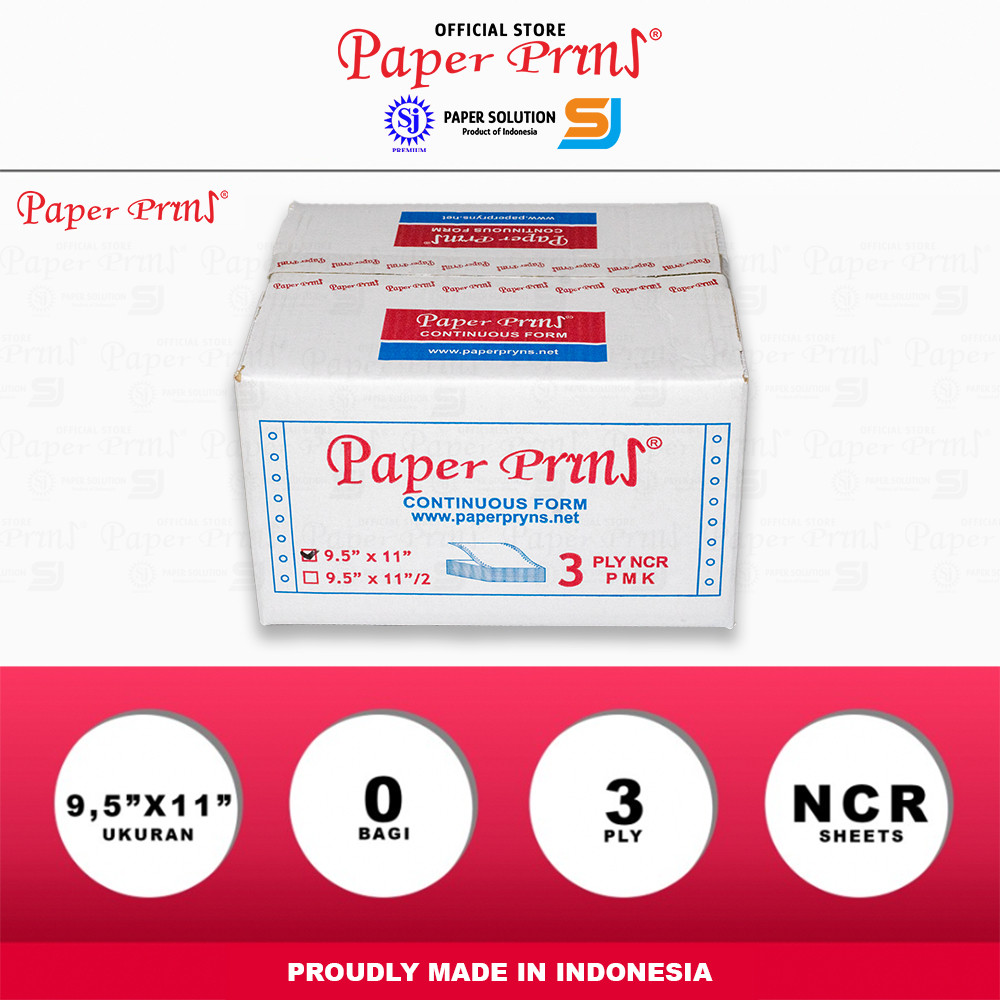 

Paperpryns Kertas Continuous Form 3PLY NCR 9,5" x 11