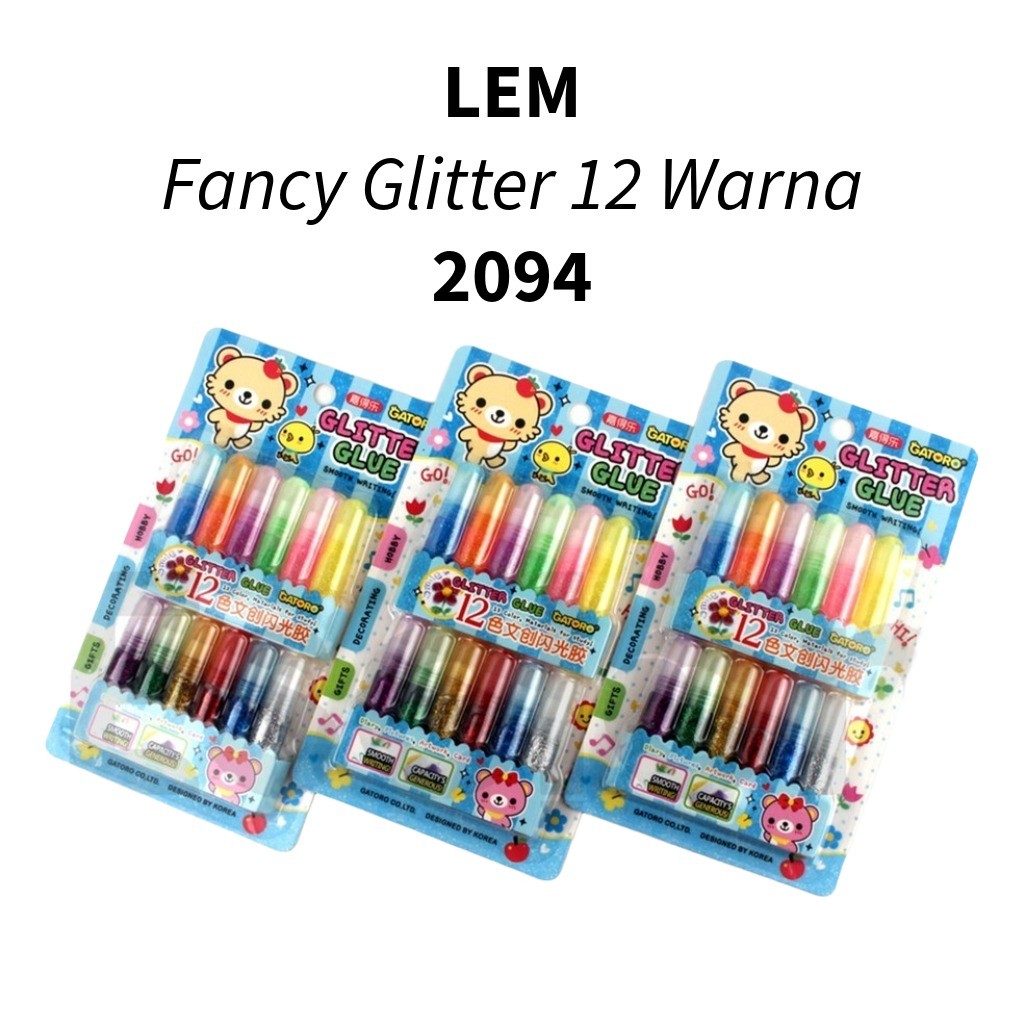 

❤️️12pcs Lem Cair Glitter Warna Warni /1 pak Lem Glitter 2094❤️️
