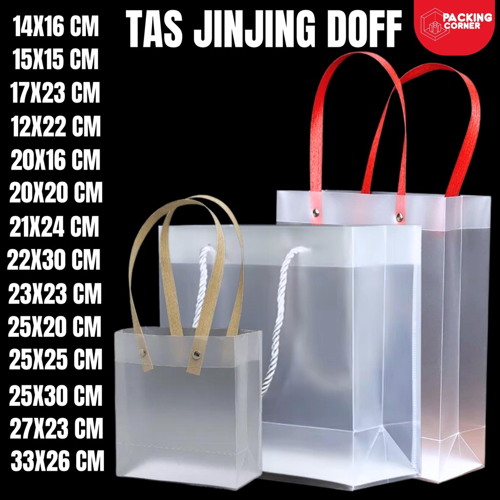 

Tas Hampers Mika Doff Transparan PP | Goodie Bag Tenteng Polos Doff