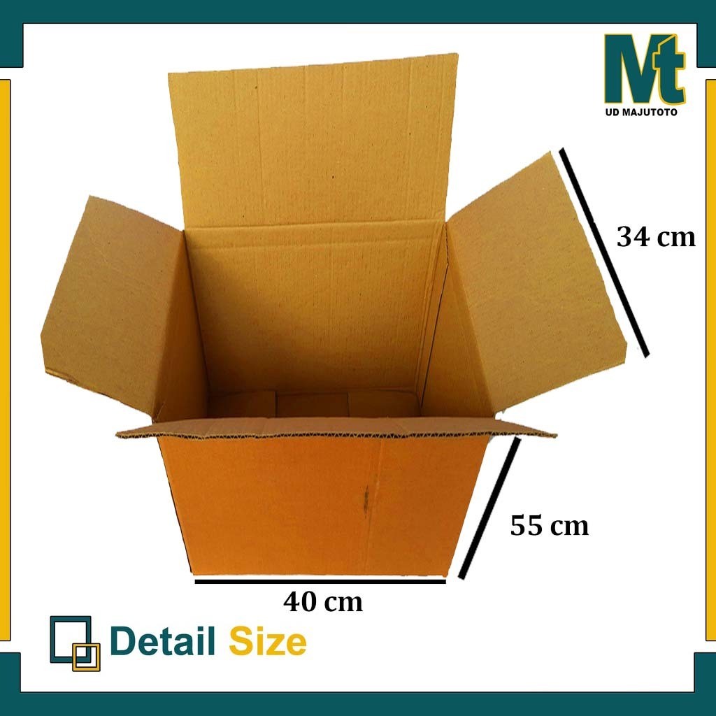 

Kardus 40x34x55 cm/Box Polos Tebal/Double wall/ Karton Packing Dus Coklat Baru