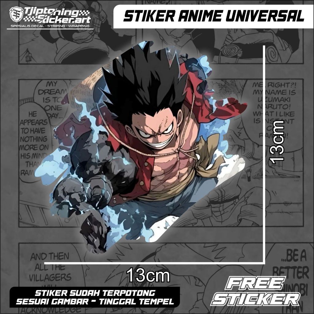 

stiker universal tema anime naruto - onepiece - stiker siap tempel