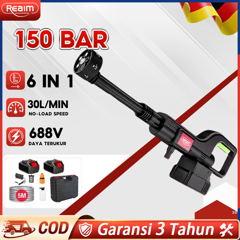 REAIM 688V 250Bar Jet Cleaner Mesin Cuci Mobil Baterai Alat Cuci Mobil Cuci Motor Alat Pencuci Motor