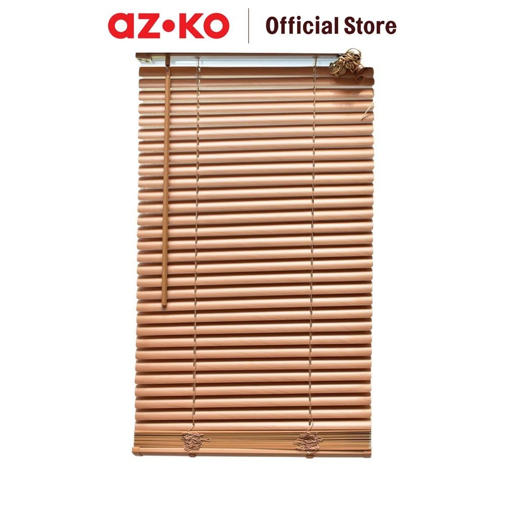 AZKO Forhom 120x220 cm Venetian Blinds 25 Mm - Cokelat Dekorasi Interior Penutup Jendela Roller Blin