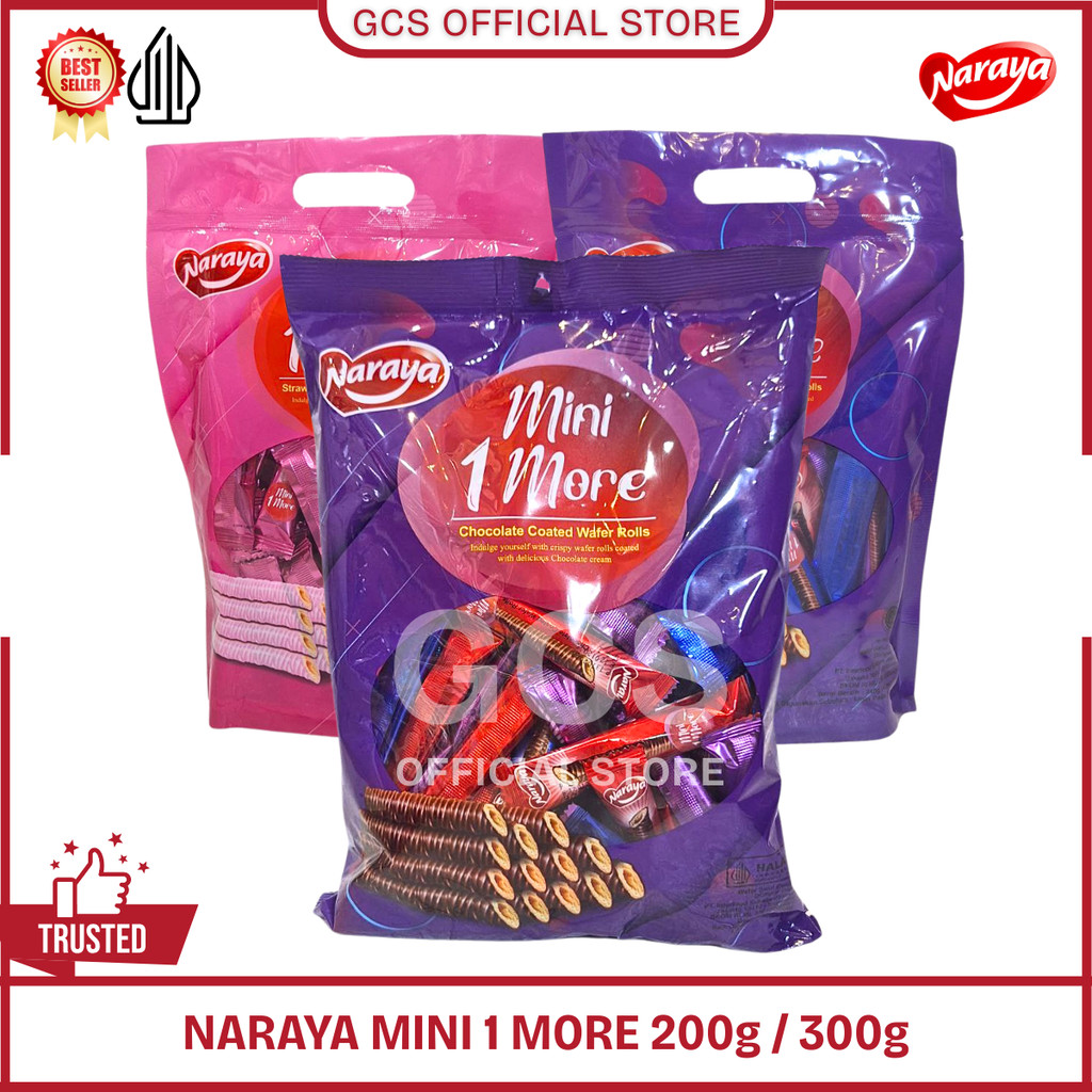

Naraya Mini 1 More Chocolate Strawberry Coklat Wafer Roll Rolls 200g 240g 300g