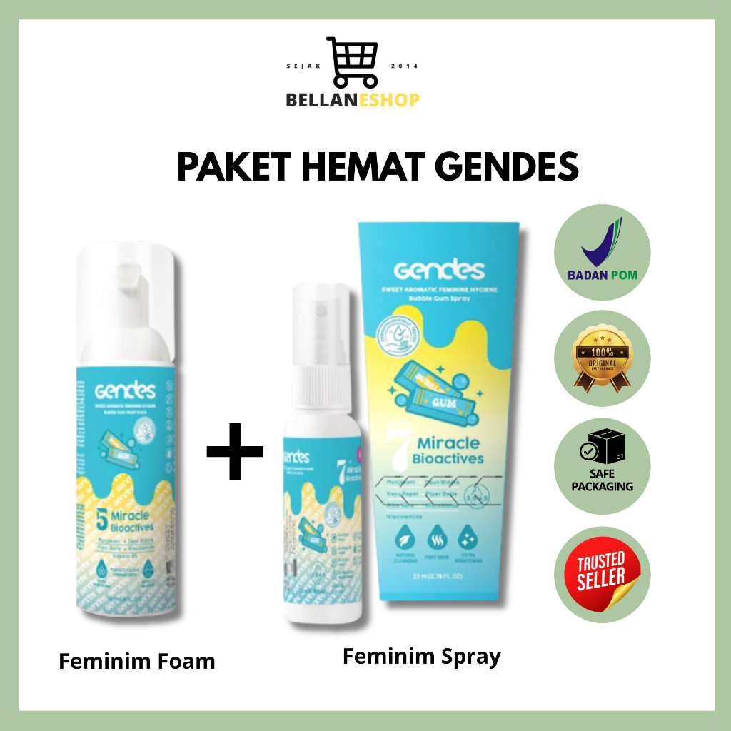 [PAKET HEMAT] Gendes Feminime Foam + Feminime Spray