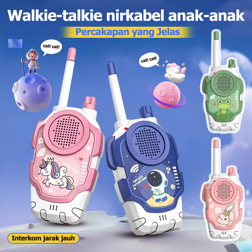 Mainan Anak Walkie Talkie 2PCS Set Jarak Jauh Nirkabel Edukasi Handy Talky