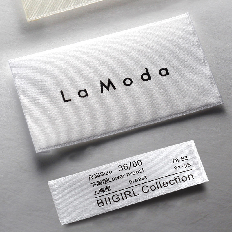 

Custom Brand Name Clothing Woven Label Garment Fabric Label with Logo 2x5cm End Fold/Center Fold Hight Quality