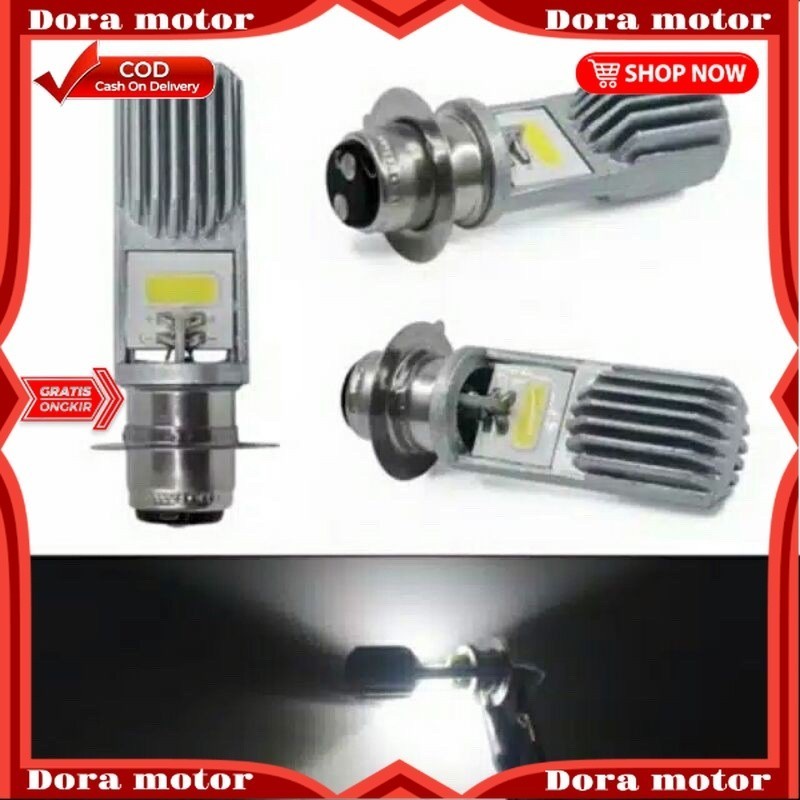 Lampu LED Halogen matic bebek h6 putih led kaki 1 universal