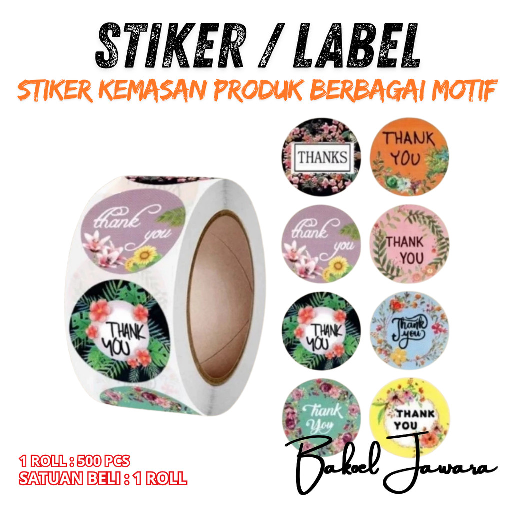 

(1 ROLL 5OO PCS) LABEL STIKER KEMASAN PRODUK CUSTOM ELEGAN BRANDING MAKANAN MINUMAN USAHA RUMAHAN