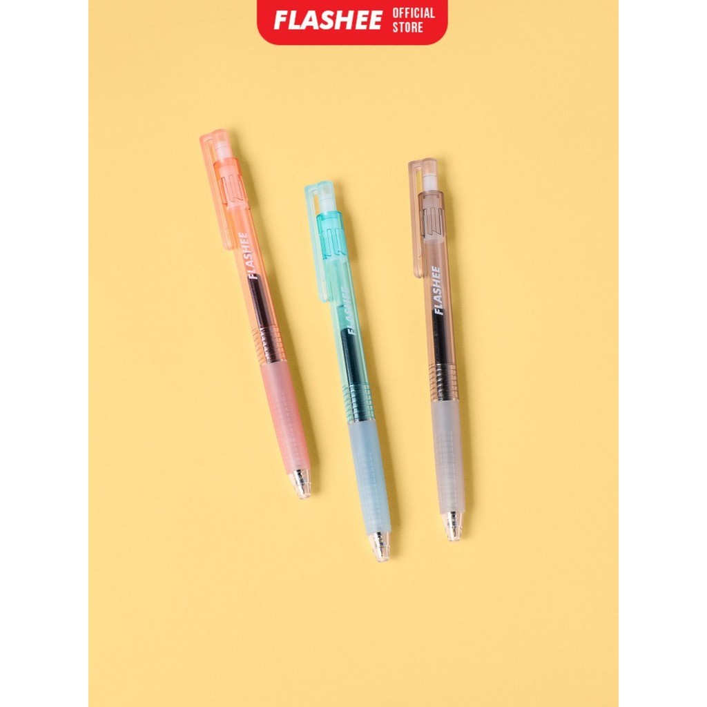

Pulpen Flashee Flowline Gel 0.5mm Tinta Halus Warna Transparan Desain Stylish