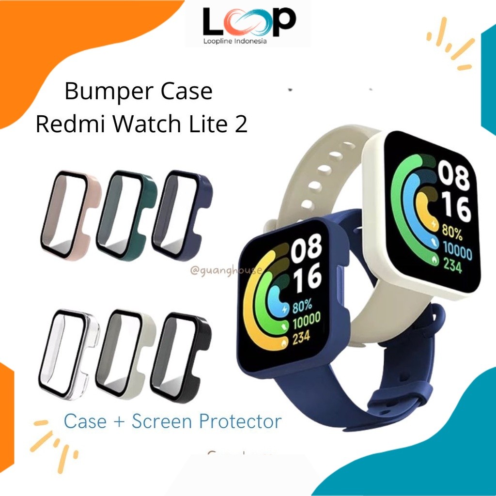 Loopline Bumper Case Redmi Watch Lite 2 Screen Protector 2 in 1 Redmi Watch Lite 2 Casing Redmi Watc