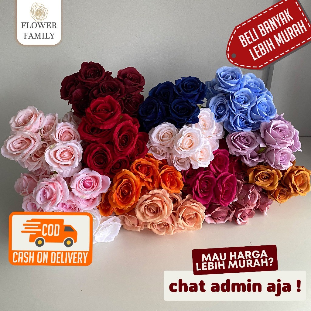Star OFC - Rose Jumbo Artificial / Bunga Mawar JUMBO Plastik / Bunga Palsu / Bunga Dekor / Buket Had