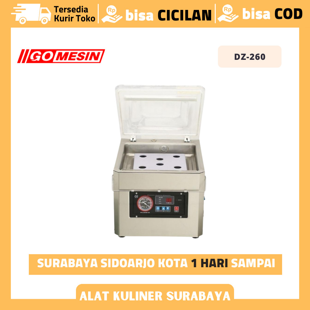 GOMESIN DZ 260 DZ-260 VACUUM SEALER MESIN VAKUM SEALER PLASTIK SINGLE SEAL BAR
