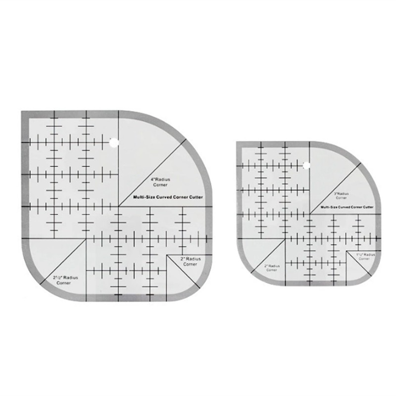 

AAAN-Non Slip Curved Corner Cutter Ruler DIY Crafts Patchworks Sewing Template Quilting Accessories Multifunctional Ruler