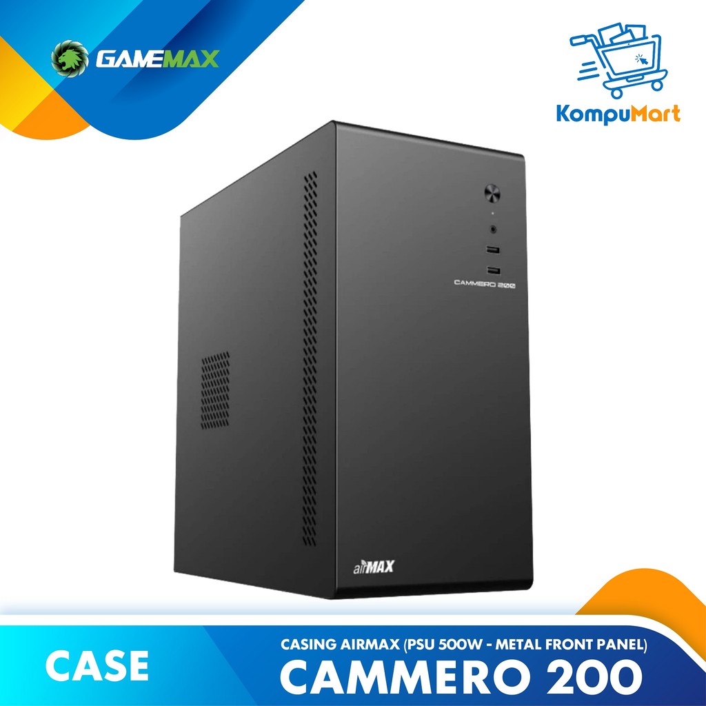 Casing Airmax Cammero 200 Micro-ATX PC Case with 500W Power Supply