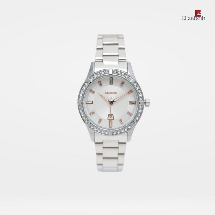 ORIGINAL Jam Tangan Wanita - Elizabeth | Chain Strap 2201-0924 - Silver