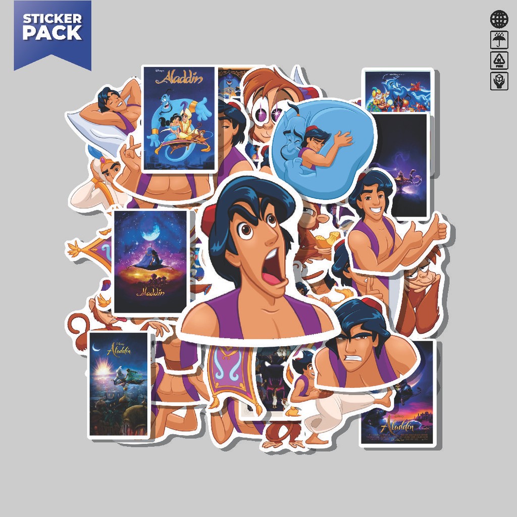 

[100PCS]Stiker Pack Stiker Kartun Aladin and Friends Aesthetic Vinyl Anti Air Dekorasi Sticker Laptop Buku Journal Koper Helm Casing HP Gitar Helm Skateboard