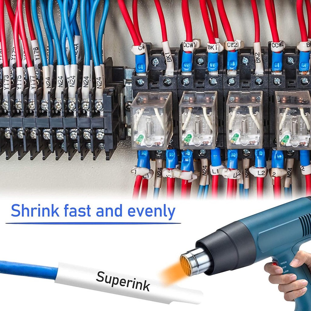 

5pcs Heat Shrink Tubes Label Tape Compatible for Brother P-touch Printer 12mm Black on yellow HSe-631 for E1000pro Label Make