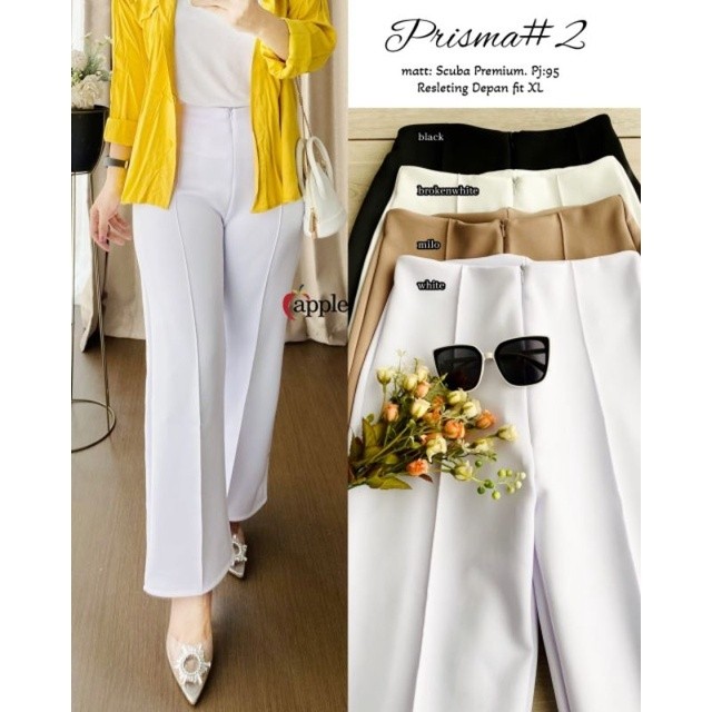 RAFA.SHOP Celana Kulot Jumbo Wanita Celana Kulot Highwaist Scuba Premium Celana Putih Jumbo Wanita