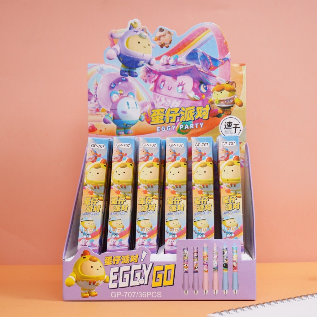 {Egg Party} Pen Gel Akrilik Lucu Imut Premium Karakter New Egg Party No. GP-707 by Kakabicam