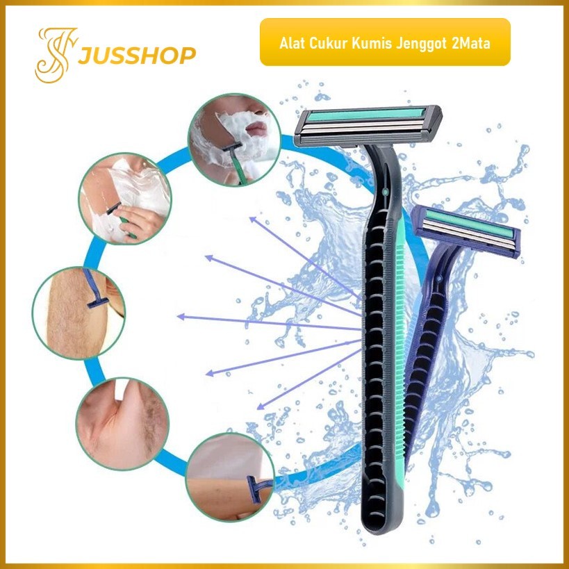 (GROSIRAN) Alat Cukur Jenggot 2 Mata Pisau Alat Pencukur Kumis