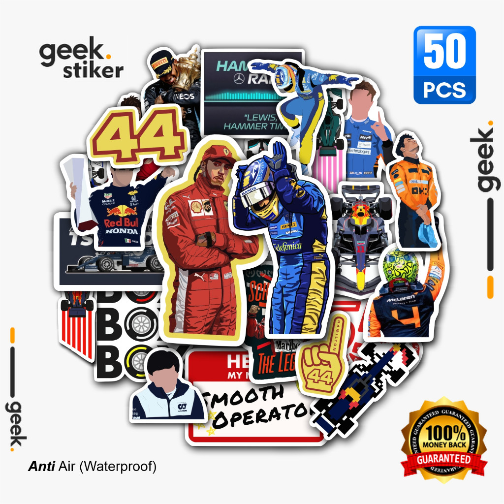 

Stiker Formula 1 Racing Aesthetic | Stiker Paper Vinyl Waterproof | Stiker Laptop Buku Tumbler Helm