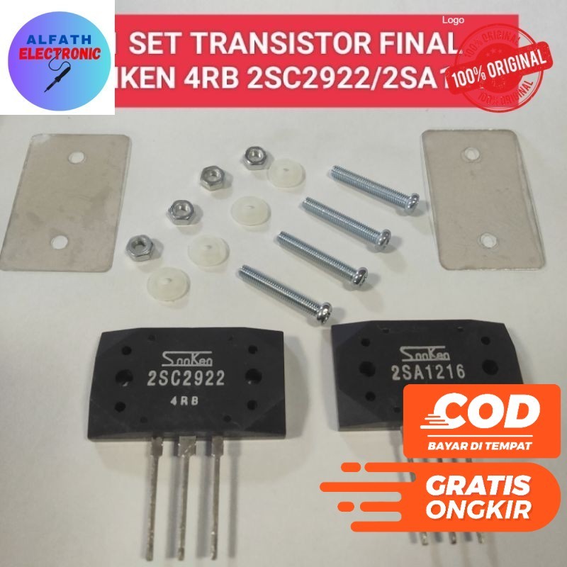 TR FINAL SANKEN 4RB 2SA1216 - 2SC2922 SATU SET PLUS MIKA MUR BAUT BUSHING KUALITAS BAGUS