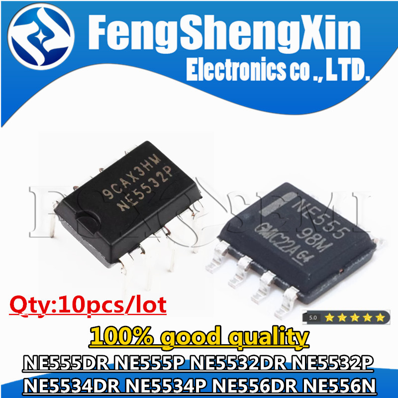 10pcs NE555 NE555DR SOP-8 NE555P DIP-8 NE5532 NE5532DR NE5532P NE5534 NE5534DR NE5534P NE556 NE556N 