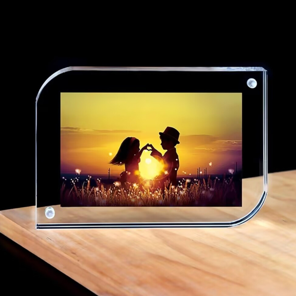 

1pcs Diagonal acrylic Magnetic Cover Price Tag Display Business Name Card Holder Desk Sign Holder Table Paper Label Frame Stand