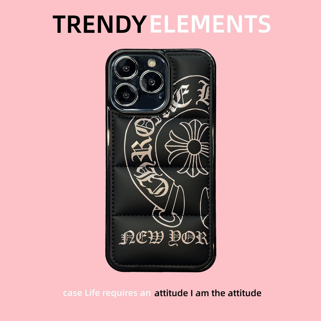 Korea Fashion Chrome Hearts Flowers Down Jacket 3D IPhone Case Compatible for IPhone 17 17pro 17prom