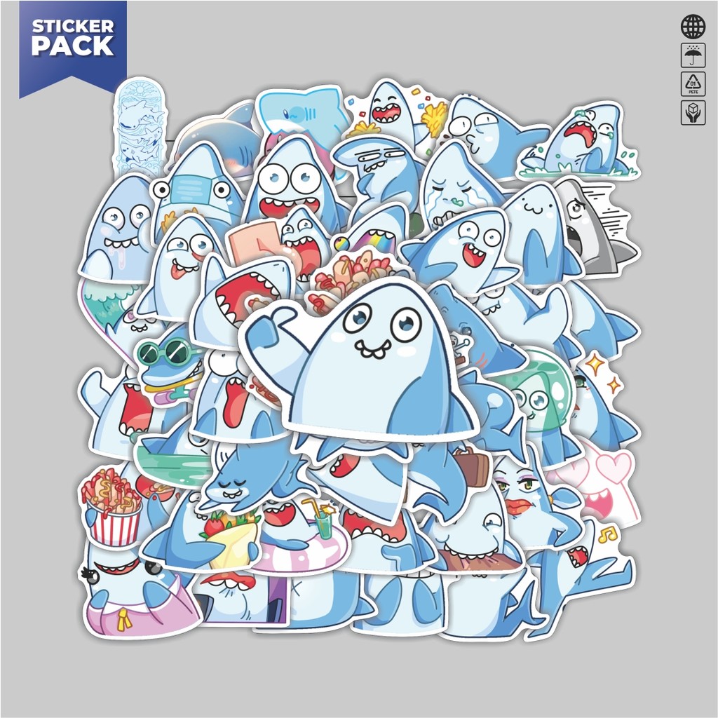 

[100PCS]Stiker Pack Stiker Vk Sharky Aesthetic Vinyl Anti Air Dekorasi Sticker Laptop Buku Journal Koper Helm Casing HP Gitar Helm Skateboard