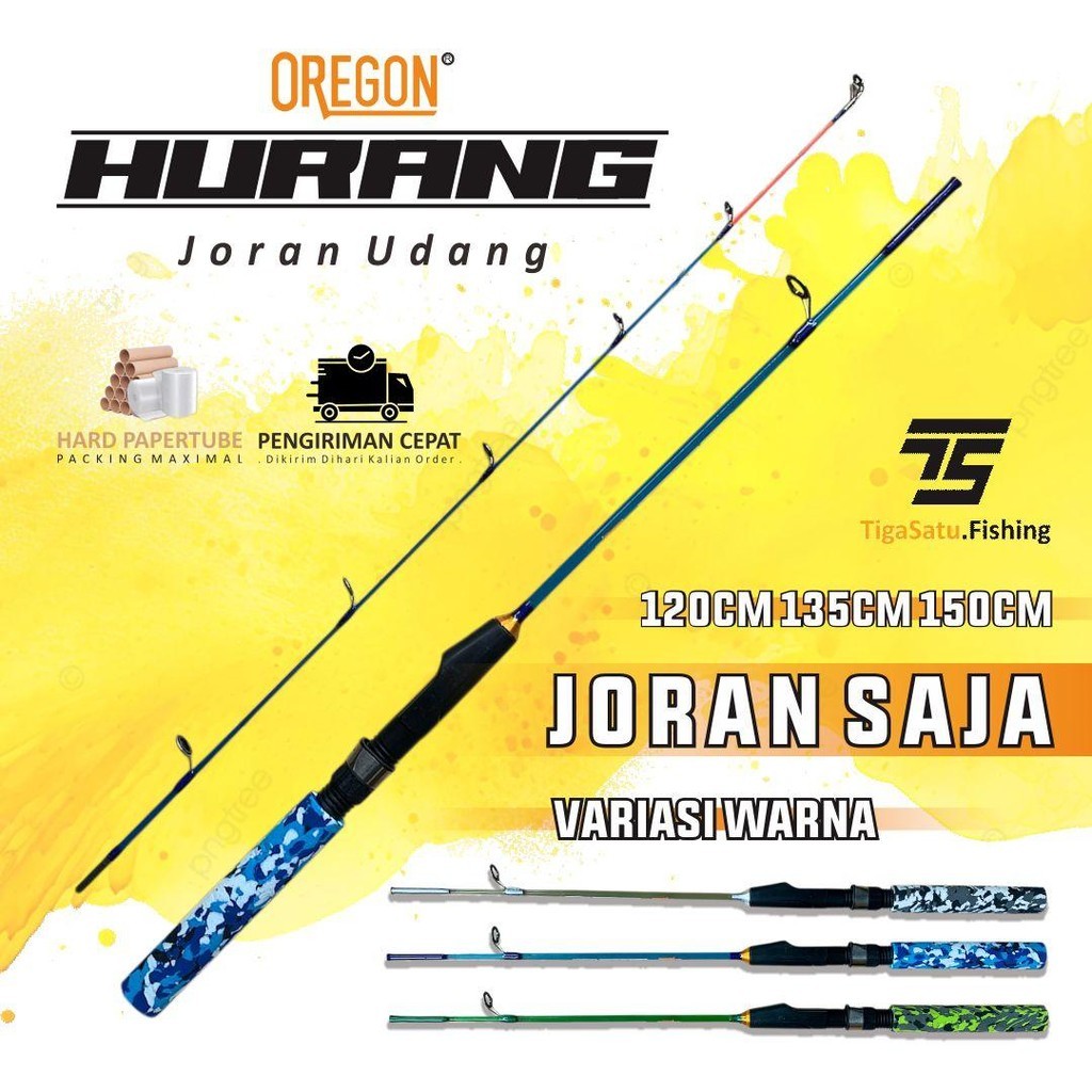 Joran Pancing Udang Oregon Hurang 100 120 135 150 Lentur Material Fiber Solid Alat Mancing Ikan
