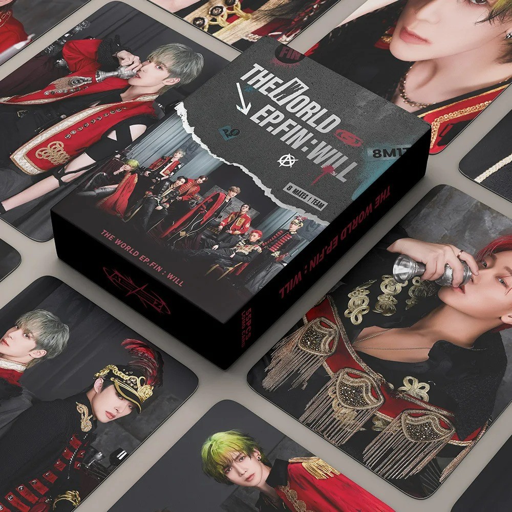 55pcs/Box Kpop ATEEZ THE WORLD EP.2:OUTLAW  Photo cards LIMITLESS THE WORLD EP. FIN : WILL  lomo car