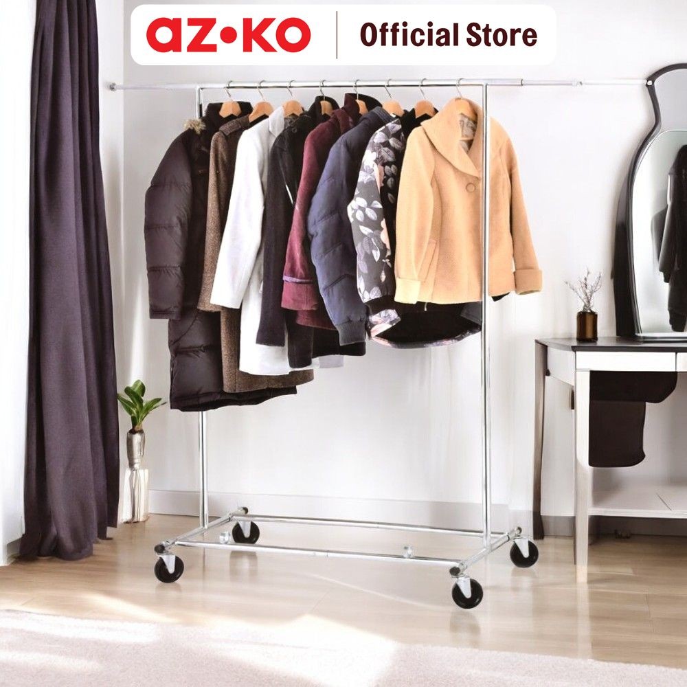 AZKO Stora Gantungan Berdiri - Silver Hanger Pakaian Gantungan Baju Hanger Baju Stand Hanger