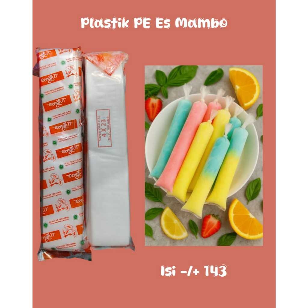 100gram Plastik Es Mambo Polos Ukuran 4x23cm PE Es Lilin Es Potong Jadul Es Pelangi